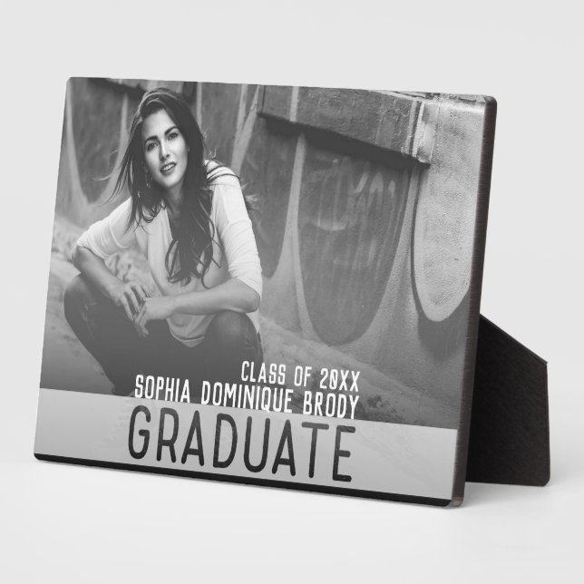 GRADUATE Banner Gift of Graduation Photo Plaque (Side)