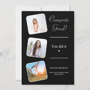 Graduate Black and White Class of 2023 Graduation Invitation