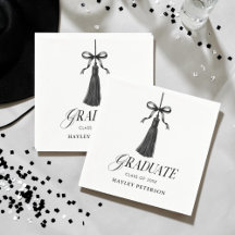 Graduate Black Bow Tassel Graduation Cocktail