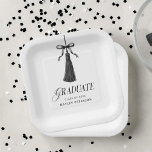 Graduate Black Bow Tassel Graduation Party Paper Plate<br><div class="desc">Graduate Black Bow Tassel Graduation Party Papers</div>