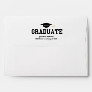 Graduate Black Typography Graduation Confetti  Envelope