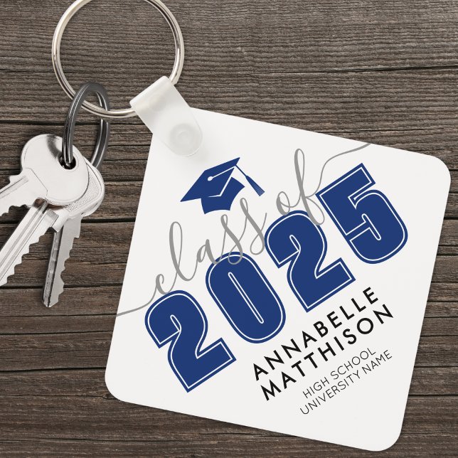 Graduate Blue Graduation Key Ring (Graduate Blue Graduation keychain)