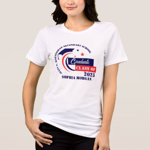 Graduate Blue Red White Graduation Tri-Blend Shirt
