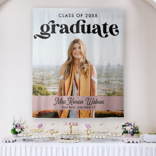 Graduate Boho Chic Trendy Class of 2024 Graduation Tapestry