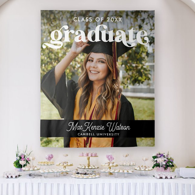 Graduate Boho Chic Trendy Class of 2025 Graduation Tapestry (Creator Uploaded)