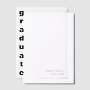 Graduate Bold Grad Name Class of 2025 Graduation Vellum Invitations