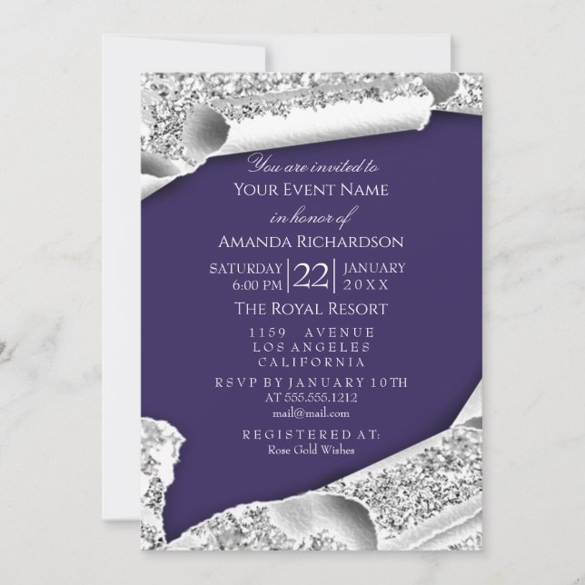 Graduate CAP Bachelorette Party Blu Navy Grey Invitation (Front)