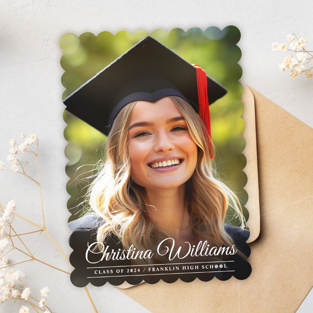 Graduate Chic Modern Photo High School Graduation Announcement (Graduate Chic Modern Photo High School Graduation Announcement)