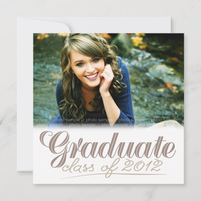 Graduate Class of 2012 Modern White Invite (Front)