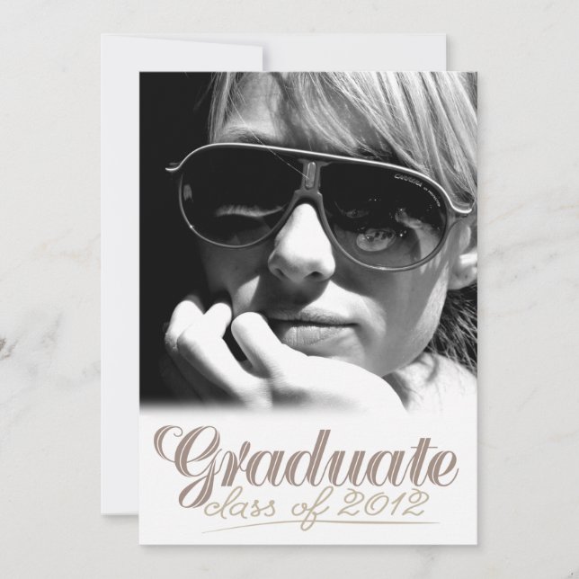 Graduate Class of 2012 Modern White Invite (Front)