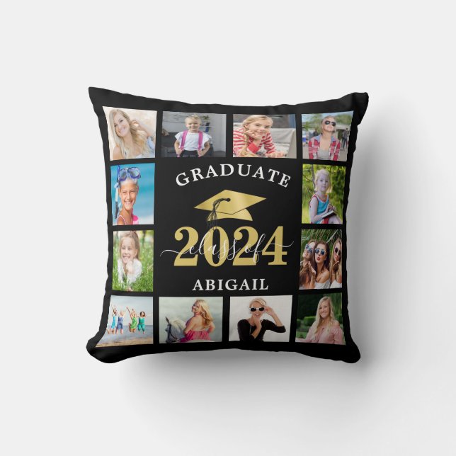 Graduate Class of 2021 Photo Collage Keepsake Cushion (Front)