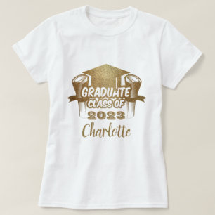 Graduate Class of 2023 Gold Custom Name T-Shirt