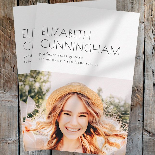 Graduate Class of 20XX Minimalist Photo Graduation Announcement (Creator Uploaded)