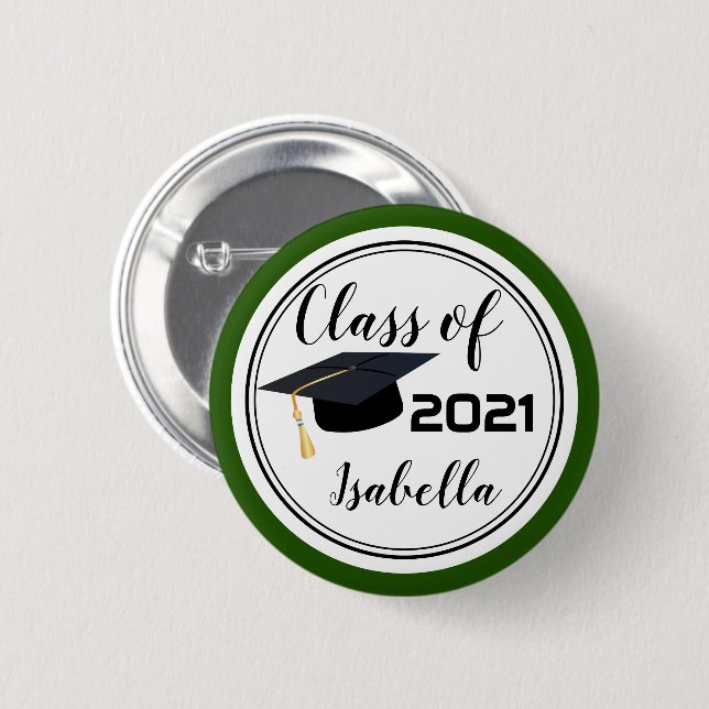 Graduate - Class of 20XX -Personalise 6 Cm Round Badge (Front & Back)