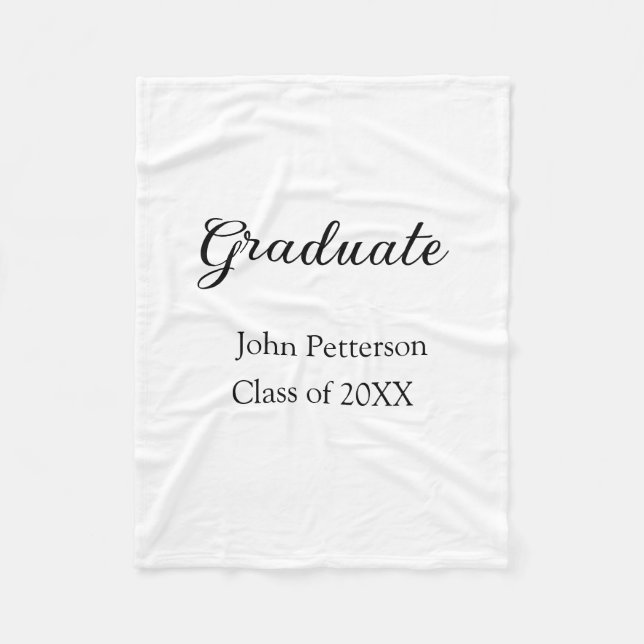 Graduate class of 20XX simple minimal graduation m Fleece Blanket (Front)