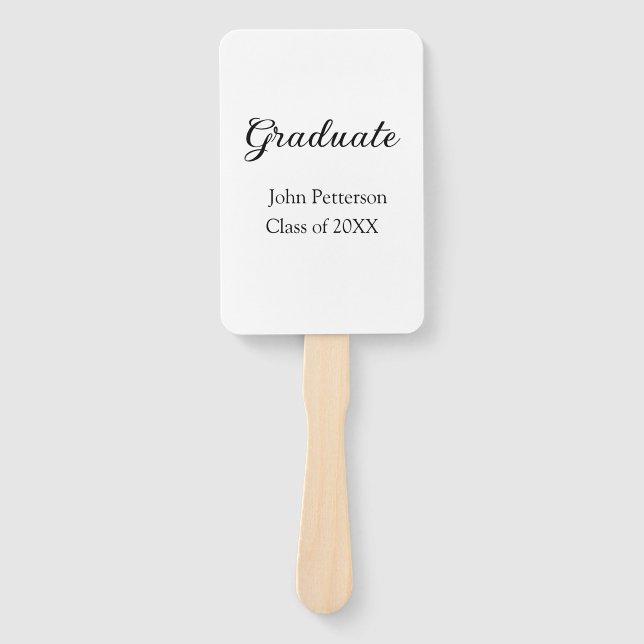 Graduate class of 20XX simple minimal graduation m Hand Fan (Front)