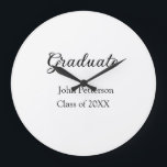 Graduate class of 20XX simple minimal graduation m Large Clock<br><div class="desc">design</div>