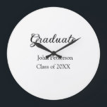 Graduate class of 20XX simple minimal graduation m Large Clock<br><div class="desc">design</div>