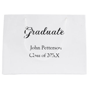 Graduate class of 20XX simple minimal graduation m Large Gift Bag