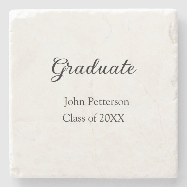 Graduate class of 20XX simple minimal graduation m Stone Coaster (Front)