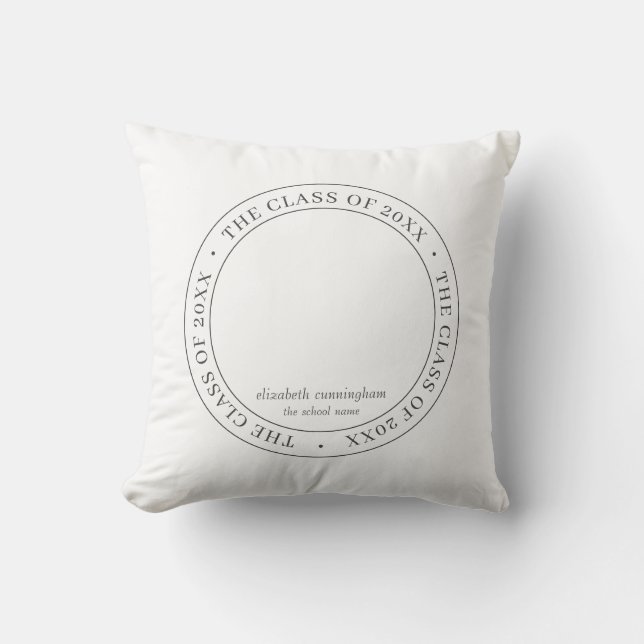 Graduate Class of 20XX Simple Modern Custom Photo Cushion (Front)