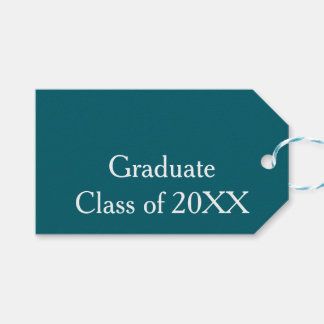 Graduate class of 20XX turquoise congrats yearname Gift Tags