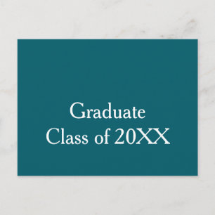 Graduate class of 20XX turquoise congrats yearname Postcard