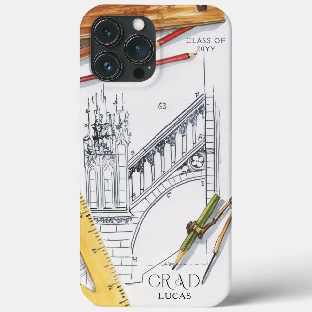 Graduate Class of Architecture Engineer Name Case-Mate iPhone Case (Back)