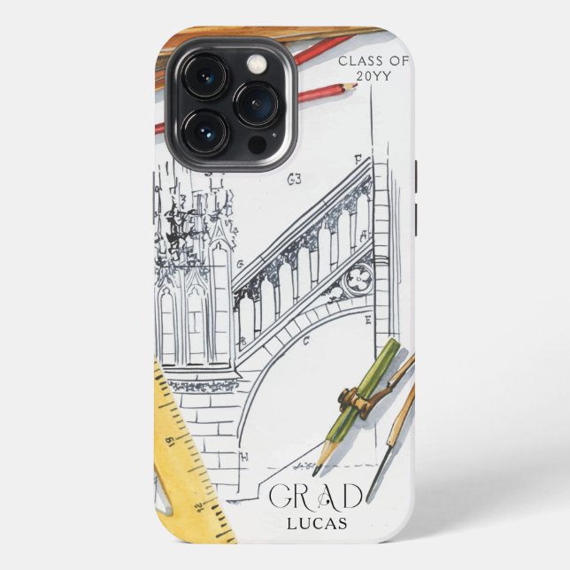 Graduate Class of Architecture Engineer Name iPhone Case (Back)