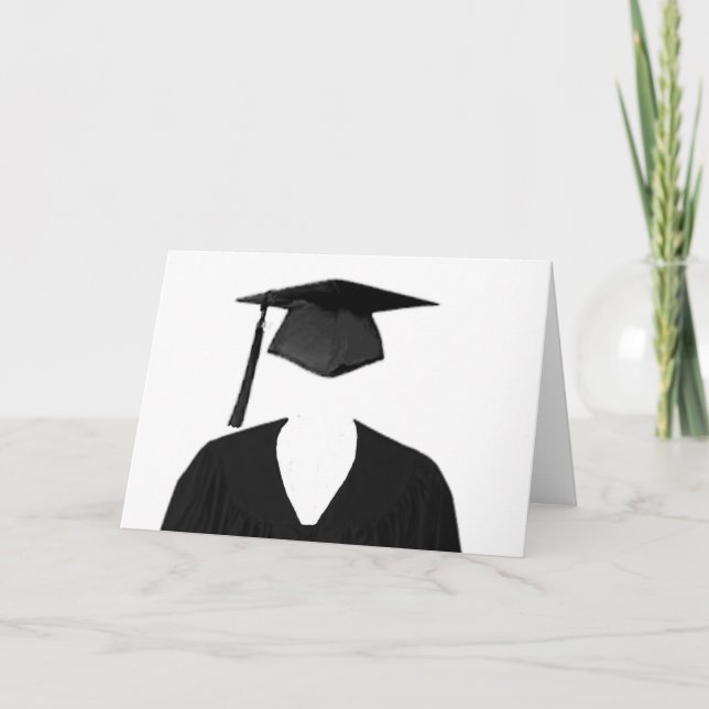 Graduate Class of Cap and Gown Template2 Card (Front)