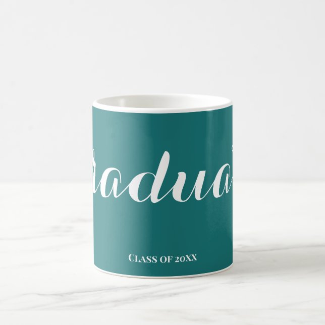 Graduate "Class of" Celebration Green & White Coffee Mug (Center)