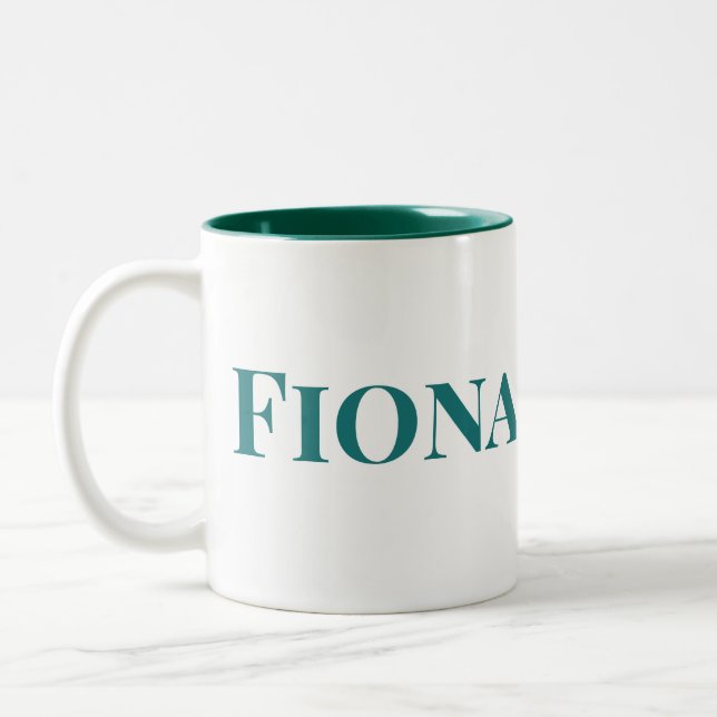 Graduate "Class of" Celebration Green & White Two-Tone Coffee Mug (Left)