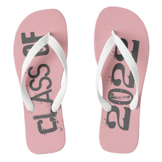Graduate Class of Graduation Pink White Jandals (Footbed)