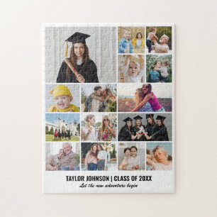 Graduate Class Photo Collage 15 Pictures 11x14 Jigsaw Puzzle
