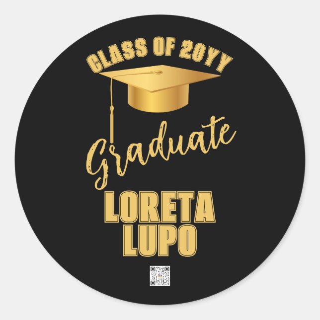 Graduate  classic round sticker (Front)