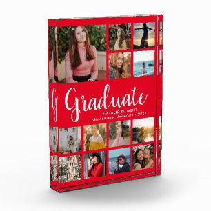 Graduate Collage Graduation Red Photo Block