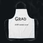 graduate congrats add name class of year apron<br><div class="desc">simple custom designs</div>