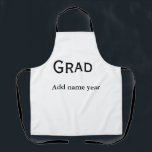 graduate congrats add name class of year apron<br><div class="desc">simple custom designs</div>