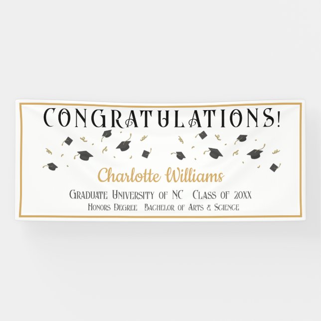Graduate Congratulations Banner with Name (Horizontal)