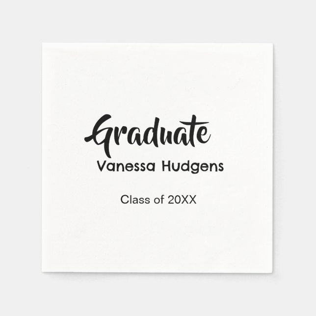 Graduate congratulations name date year class univ napkin (Front)