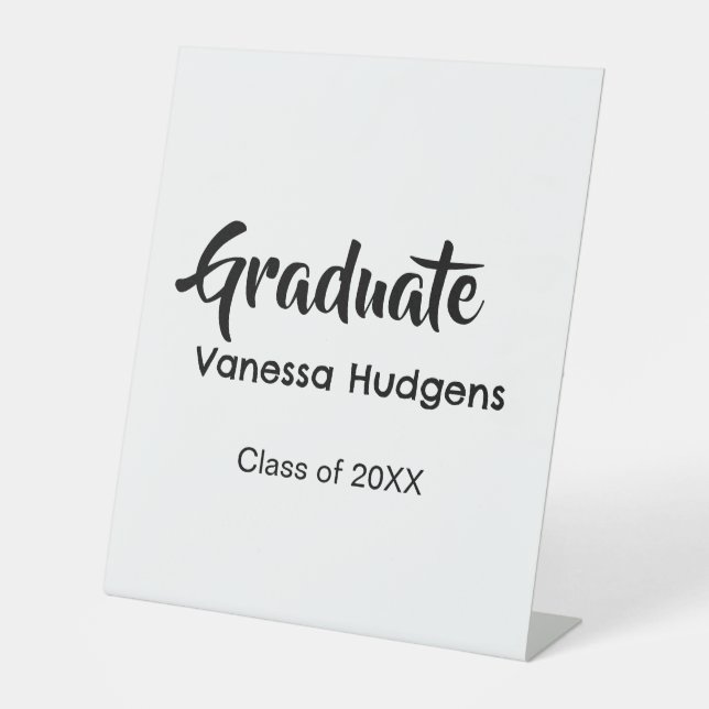 Graduate congratulations name date year class univ pedestal sign (Front)
