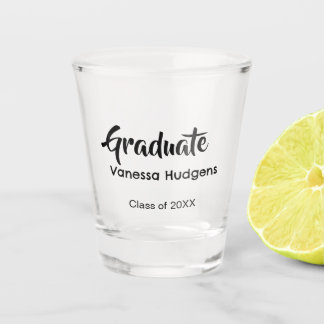 Graduate congratulations name date year class univ shot glass