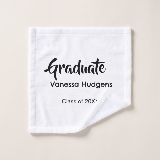 Graduate congratulations name date year class univ wash cloth (Wash Cloth)