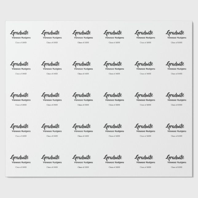Graduate congratulations name date year class univ wrapping paper (Flat)