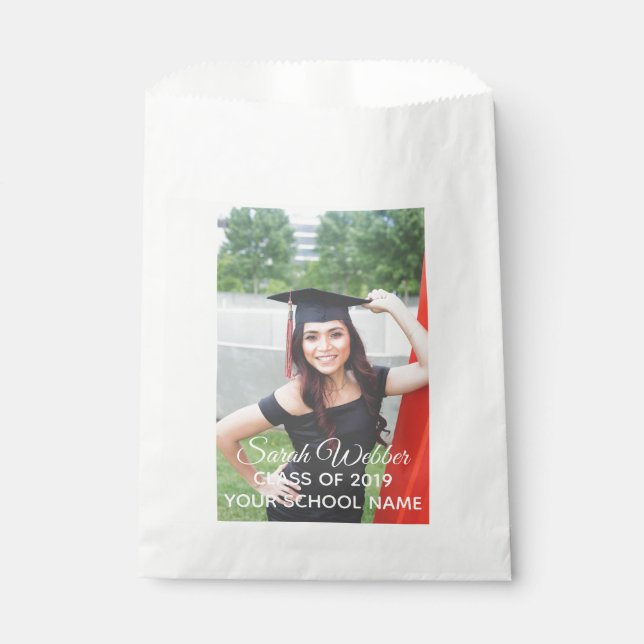 Graduate. Custom Photo and Text. Favour Bags (Front)