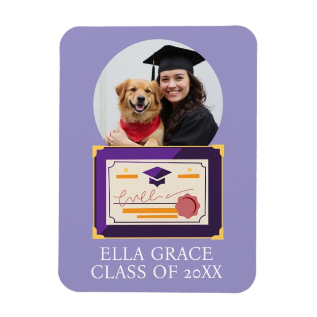 Graduate Custom Photo Graduation Frame Magnet (Vertical)