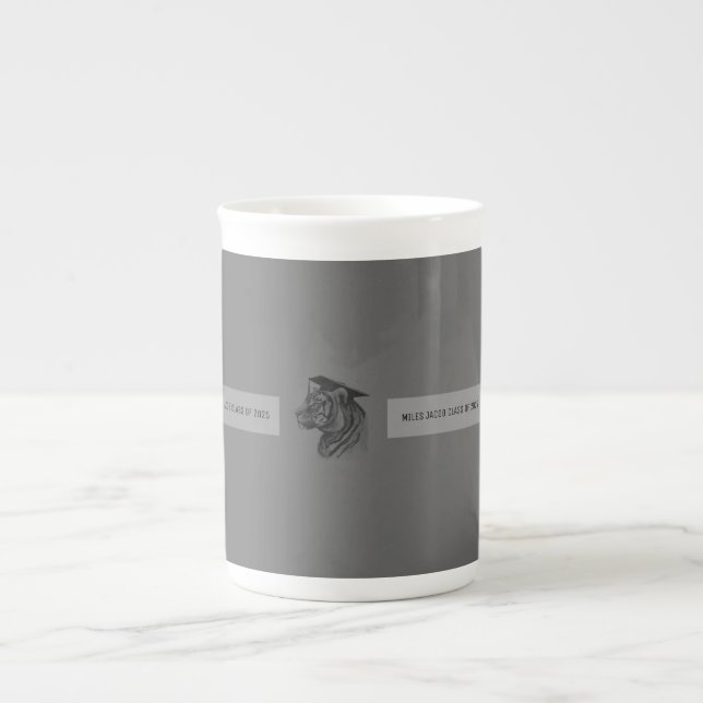 Graduate Custom Text Bone China Mug (Front)