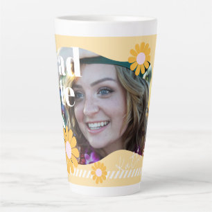 Graduate Daisy Photo Beige Latte Mug