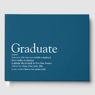 Graduate Definition Modern Blue Guest Book