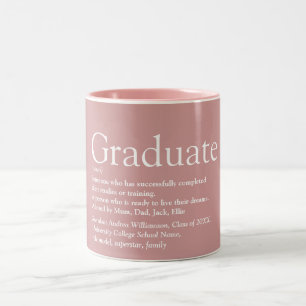 Graduate Definition Modern Dusty Rose Two-Tone Cof Two-Tone Coffee Mug